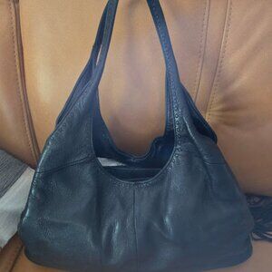 Sigrid Olsen Pebble Leather Black Shoulder Bag with Tassle